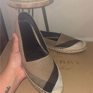 Burberry Beige and Black Espadrilles